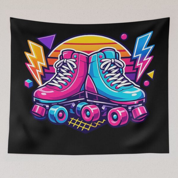 Item preview, Neon Roller Skates — 80s Synthwave Badge Sticker designed and sold by Timeless Junction.