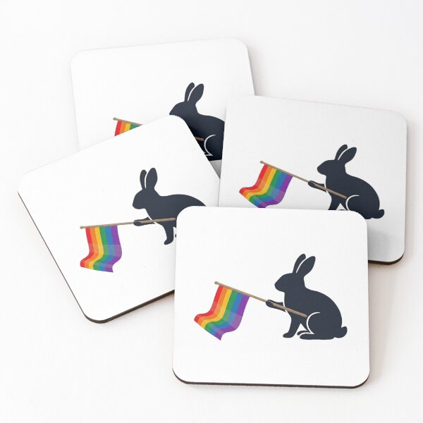 Item preview, Pride Rabbit Carrying Rainbow Flag – Love, Equality and Acceptance Colorful Rabbit Design designed and sold by Trendesigne.
