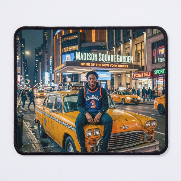 Artikelvorschau, OG Anunoby NY Knicks Portrait entworfen und verkauft von Home Decor Art.