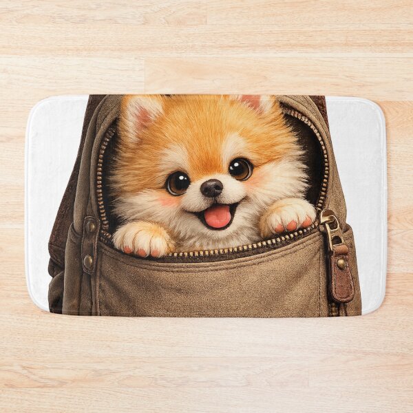 Item preview, Cute Pomeranian Peeking Out of Backpack – Adorable Fluffy Dog Travel Art | Pomeranian Gift designed and sold by irfanshikh.