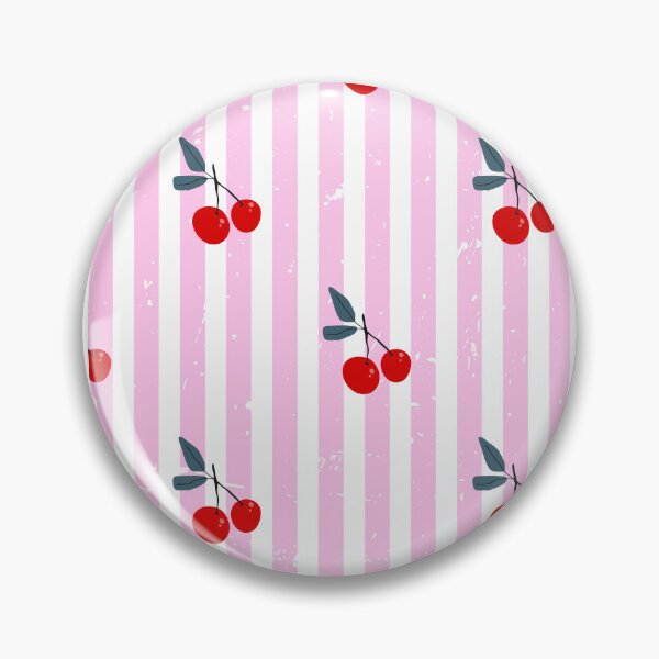 Item preview, Cherry Stripe Pattern – Cute Pink and Black Retro Fruit Aesthetic designed and sold by NightSpell.