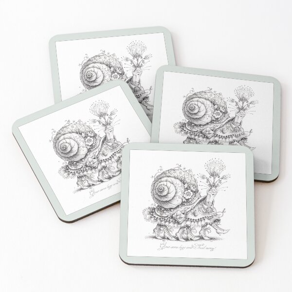 Item preview, Snail Away! "Sage Green" designed and sold by DrolmaRinArt.
