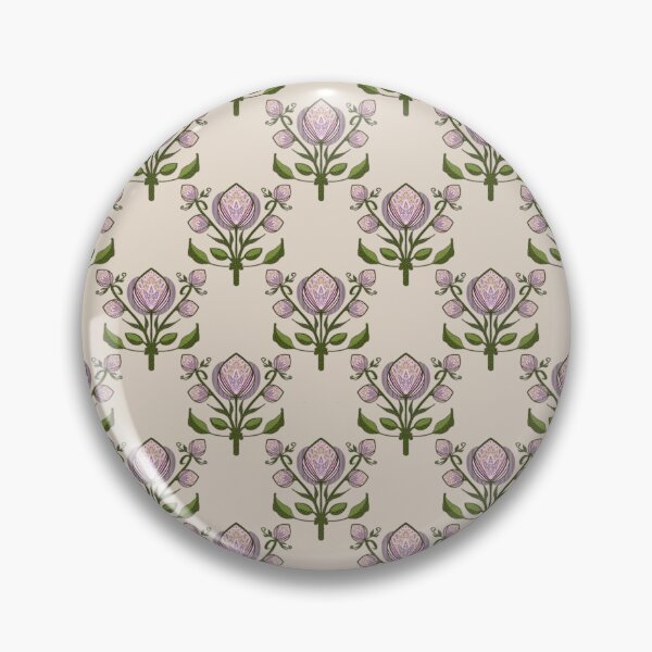 Item preview, Vintage Folk Floral Thistle Pattern | Elegant Botanical Cottagecore Art with Lavender Blooms and Green Leaves designed and sold by Almanzart.