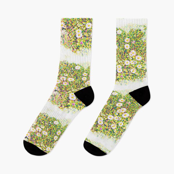 Item preview, Abstract Pointillism Wild Daisy Meadow Mosaic Vignette designed and sold by BalkanBloom.