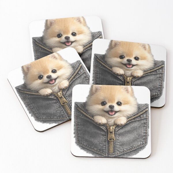Item preview, Cute Pomeranian Peeking Out of Denim Pocket – Fluffy Pocket Puppy Art | Pomeranian Lover Gift designed and sold by irfanshikh.