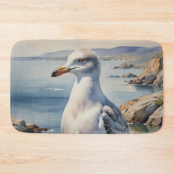 Item preview, Seagull Coastal Watercolor Wildlife Bird Art designed and sold by MaverlyShop.