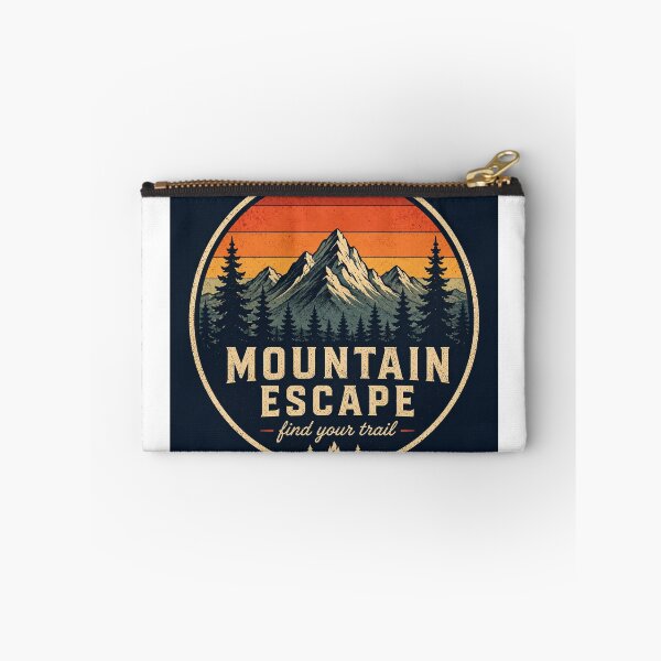 Item preview, Mountain Escape Vintage Outdoor Adventure Badge designed and sold by InkWanderStudio.