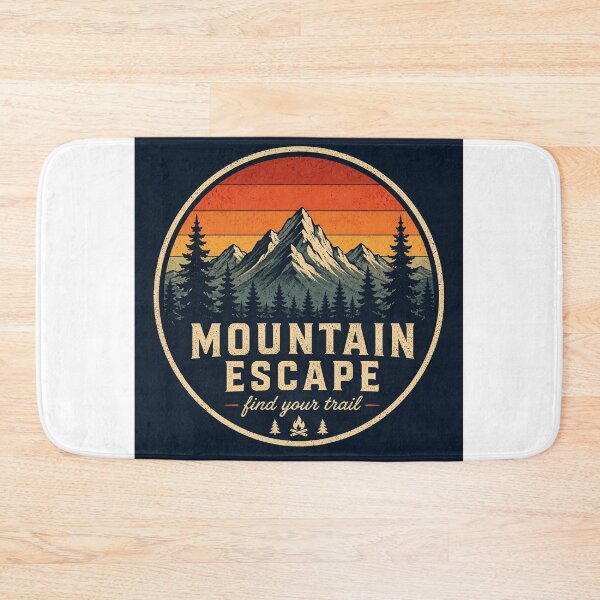 Item preview, Mountain Escape Vintage Outdoor Adventure Badge designed and sold by InkWanderStudio.
