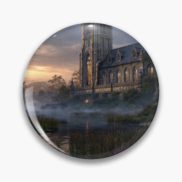 Item preview, Gothic Church Landscape Sunset Wall Art designed and sold by DutteArt.