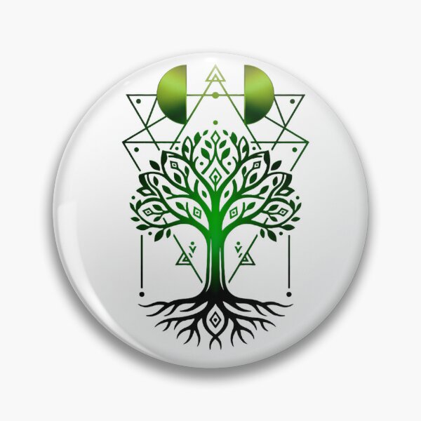 Item preview, Heart Tree – Geometric Natural Power in Green & Black designed and sold by Herzbaumatelier.