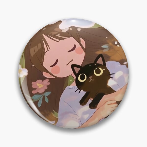 Item preview, girl with ghost and black cat designed and sold by *~*MagicCorner*~*.
