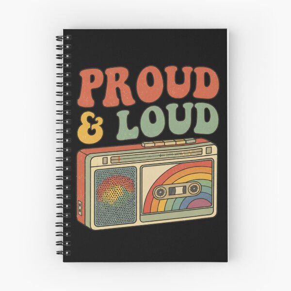 Item preview, Proud and Loud Retro Rainbow Cassette Radio LGBTQ Pride Vintage T-Shirt designed and sold by Fangtasia77.