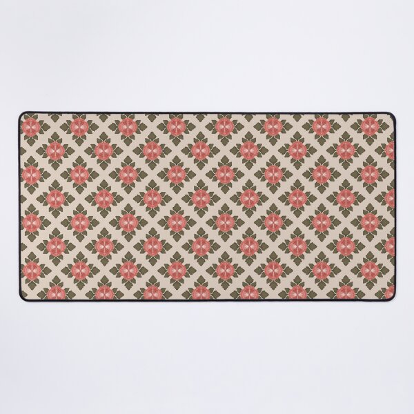 Item preview, Vintage Coral Floral Medallion Pattern with Olive Green Botanical Leaves designed and sold by Almanzart.