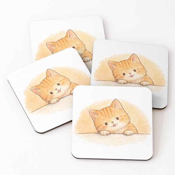 Item preview, Cute Orange Tabby Cat Peeking Over Edge designed and sold by Ninejoe.