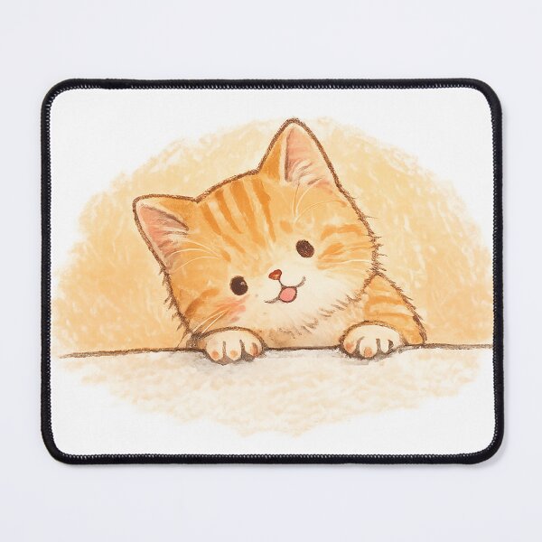 Item preview, Cute Orange Tabby Cat Peeking Over Edge designed and sold by Ninejoe.