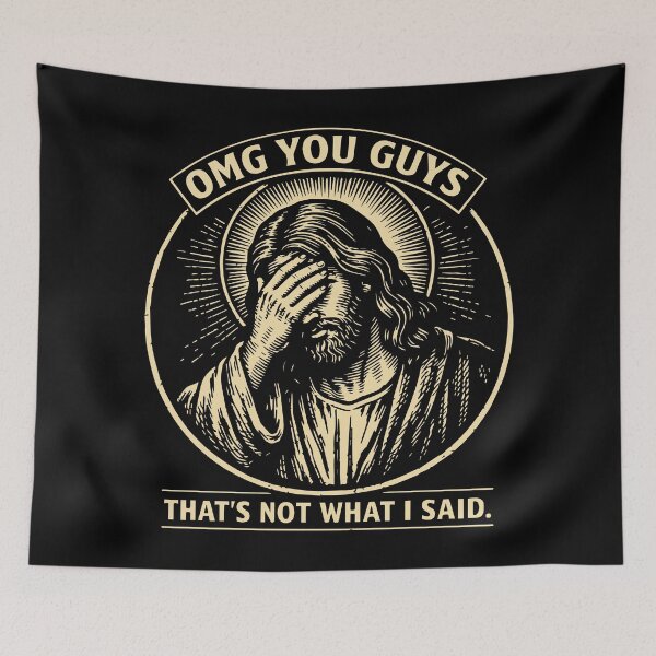 Item preview, OMG You Guys That's Not What I Said Funny Jesus Facepalm Vintage Christian Humor designed and sold by BrownHorse90s.