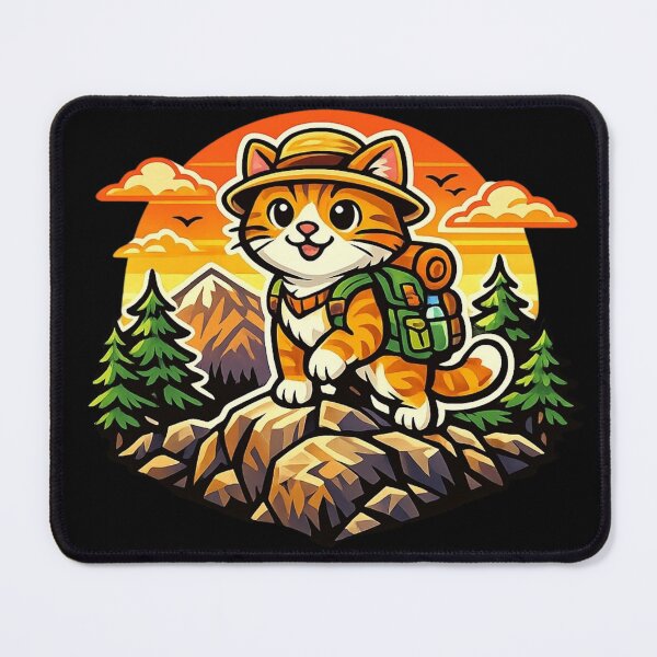 Item preview, Adventure Cat on Mountain Peak Sticker designed and sold by Timeless Junction.