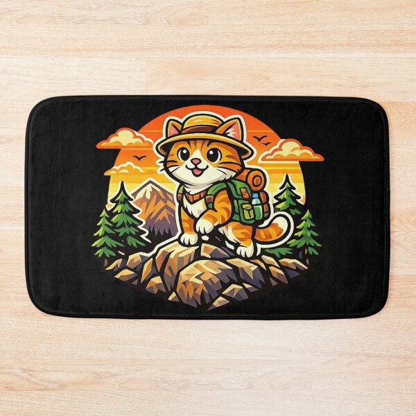 Item preview, Adventure Cat on Mountain Peak Sticker designed and sold by Timeless Junction.