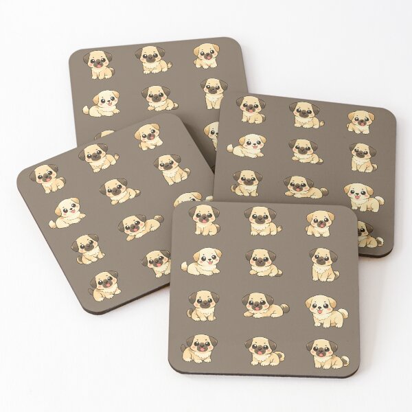 Item preview, Cute Pug Puppy Pattern – Kawaii Cartoon Sticker Pack designed and sold by blankTeeShirt.