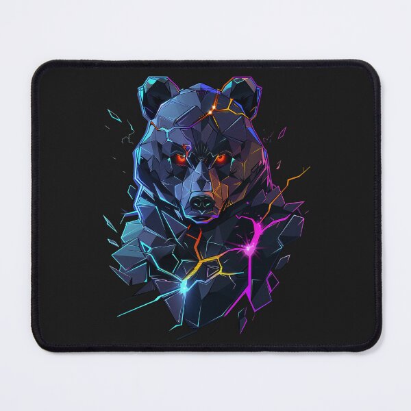Item preview, Geometric Bear - Cyber Polygonal Animal & Guardian Streetwear designed and sold by RetroWaveArtCo.