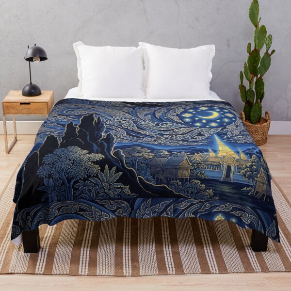 Item preview, The Thai Starry Night - Traditional Asian Art Reimagined designed and sold by SIAM MERMAID.