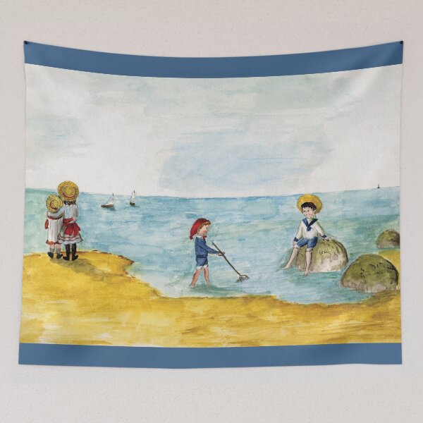 Item preview, Boys and girls on the seashore in 1885 designed and sold by TerryKerrImages.