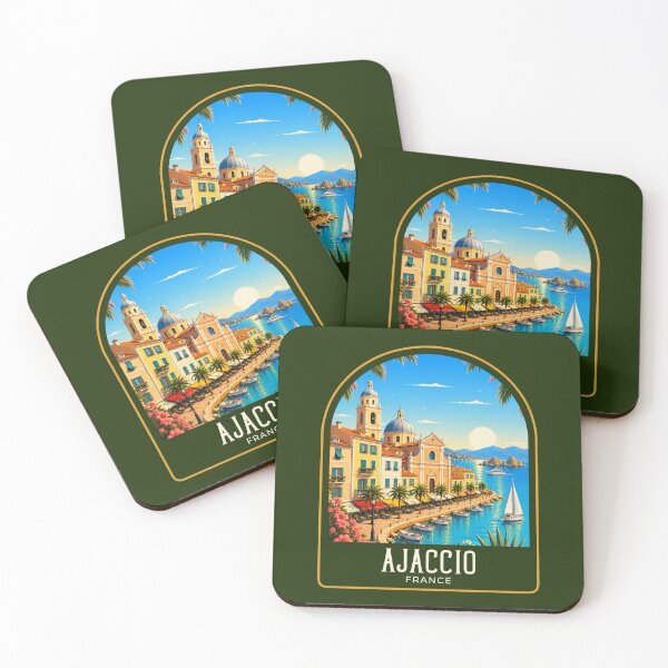 Artikelvorschau, Ajaccio Vintage Reiseillustration entworfen und verkauft von HomeLivingCo.