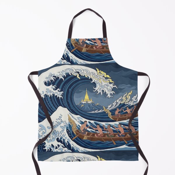 Item preview, The Thai Great Wave off Kanagawa - Traditional Asian Art Reimagined designed and sold by SIAM MERMAID.
