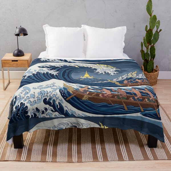 Item preview, The Thai Great Wave off Kanagawa - Traditional Asian Art Reimagined designed and sold by SIAM MERMAID.