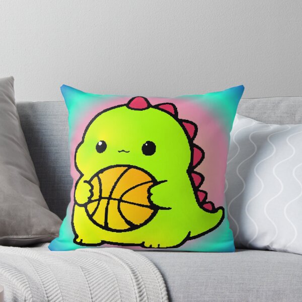 Item preview, Kawaii Green Dinosaur Playing Chibi Basketball designed and sold by AstronautMerch.