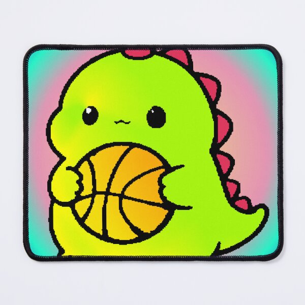 Item preview, Kawaii Green Dinosaur Playing Chibi Basketball designed and sold by AstronautMerch.