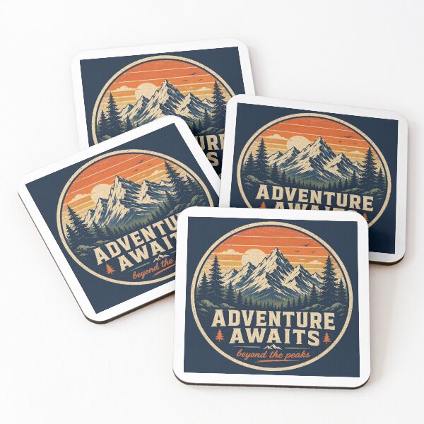Item preview, Adventure Awaits Beyond the Peaks Vintage Badge designed and sold by InkWanderStudio.