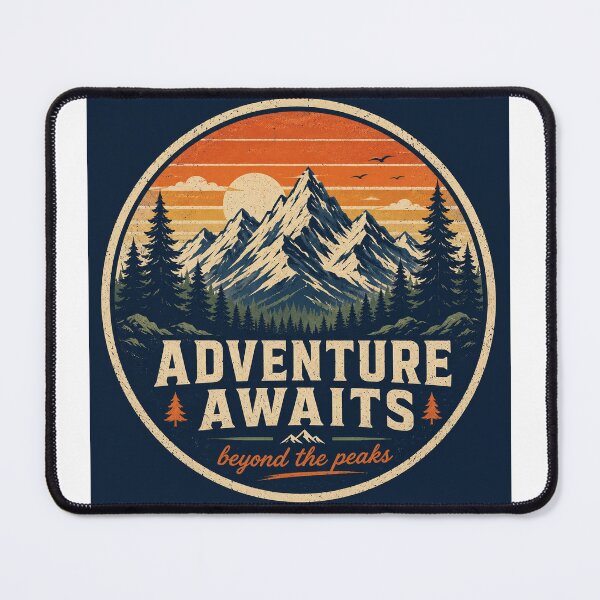 Item preview, Adventure Awaits Beyond the Peaks Vintage Badge designed and sold by InkWanderStudio.