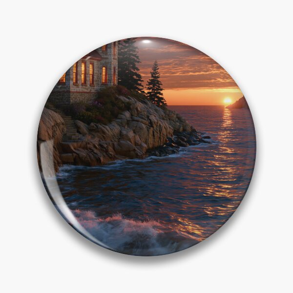 Item preview, Red Sky Over The Lighthouse designed and sold by DutteArt.