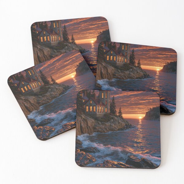 Item preview, Red Sky Over The Lighthouse designed and sold by DutteArt.