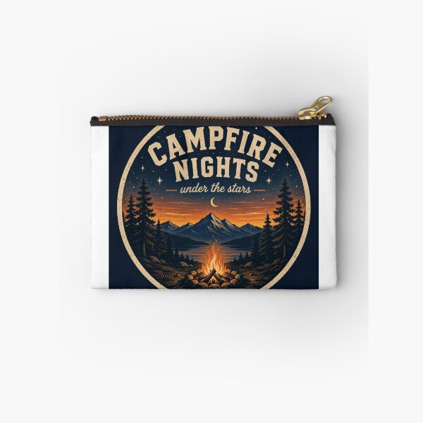 Item preview, Campfire Nights Under the Stars Retro Camping Design designed and sold by InkWanderStudio.