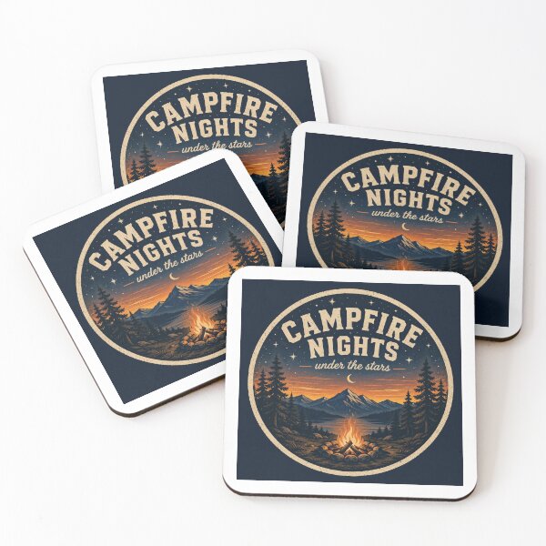 Item preview, Campfire Nights Under the Stars Retro Camping Design designed and sold by InkWanderStudio.
