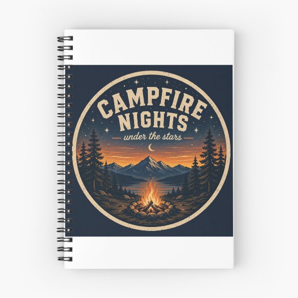 Item preview, Campfire Nights Under the Stars Retro Camping Design designed and sold by InkWanderStudio.