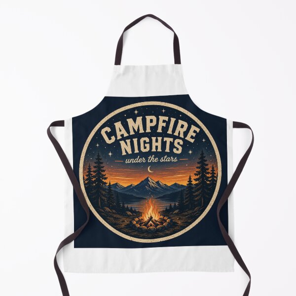 Item preview, Campfire Nights Under the Stars Retro Camping Design designed and sold by InkWanderStudio.