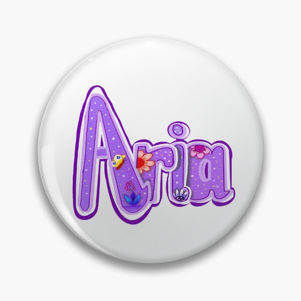 Item preview, Aria personalized floral butterfly themed popular girls name woman women’s first name in purple calligraphy designed and sold by Artonmytee.