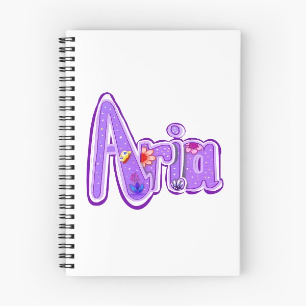 Item preview, Aria personalized floral butterfly themed popular girls name woman women’s first name in purple calligraphy designed and sold by Artonmytee.