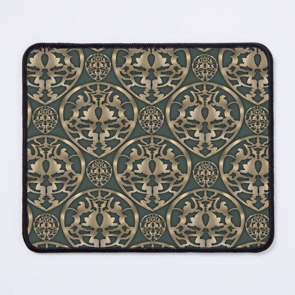 Item preview, Luxury Emerald Green and Gold Ornamental Art Deco Pattern designed and sold by Almanzart.