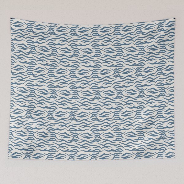 Artikelvorschau, Cremefarbenes und blaues Tigermuster entworfen und verkauft von pattern-archive.