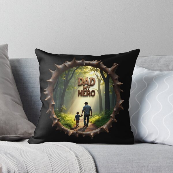Item preview, Dad My Hero 3D Father Son Forest Art – Father's Day Gift, Dad Birthday, Nature Wood Slice Design designed and sold by SideKickCreates.