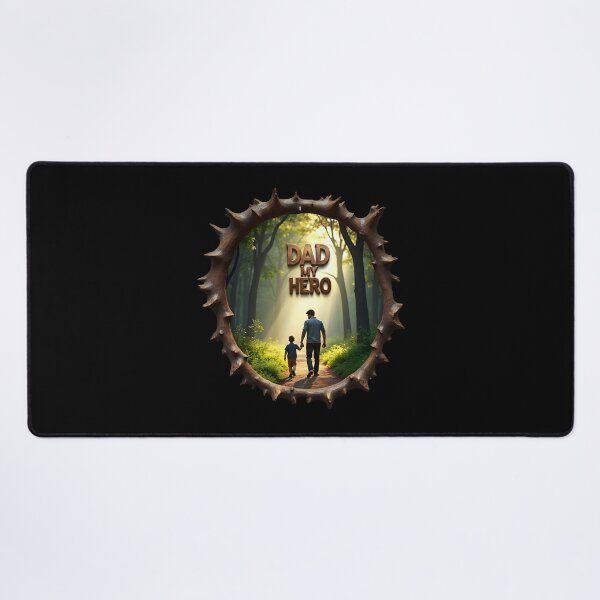 Item preview, Dad My Hero 3D Father Son Forest Art – Father's Day Gift, Dad Birthday, Nature Wood Slice Design designed and sold by SideKickCreates.