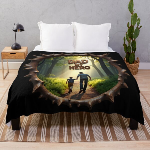 Item preview, Dad My Hero 3D Father Son Forest Art – Father's Day Gift, Dad Birthday, Nature Wood Slice Design designed and sold by SideKickCreates.