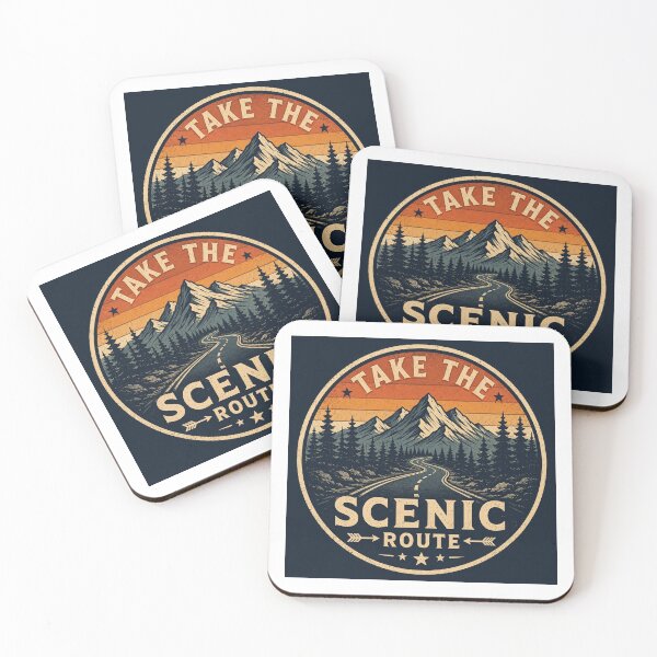 Item preview, Take the Scenic Route Vintage Road Trip Badge designed and sold by InkWanderStudio.