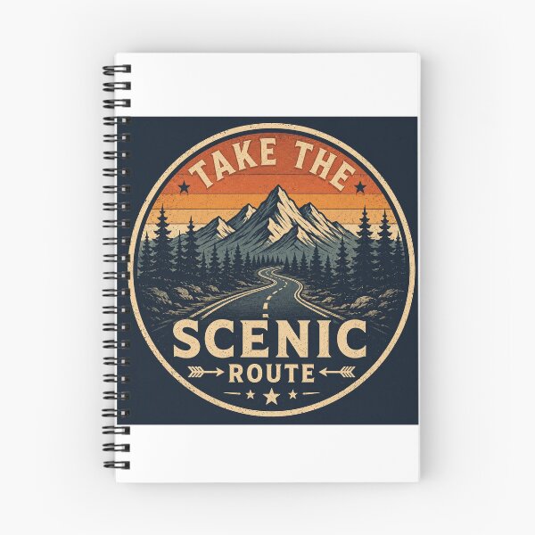 Item preview, Take the Scenic Route Vintage Road Trip Badge designed and sold by InkWanderStudio.