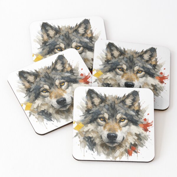 Item preview, Abstract Wolf Portrait – Modern Abstract Wildlife Art designed and sold by ARbyCharlie.