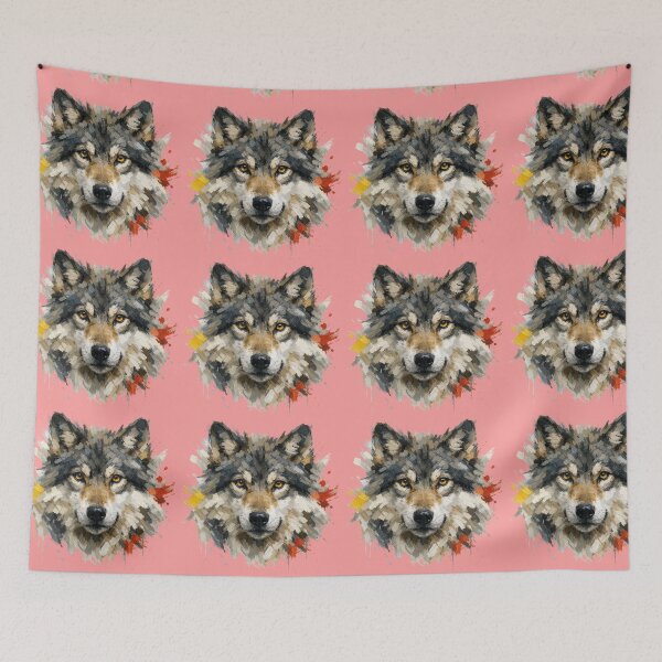 Item preview, Abstract Wolf Portrait – Modern Abstract Wildlife Art designed and sold by ARbyCharlie.